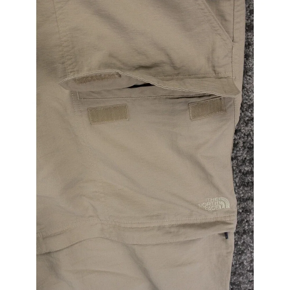 The North Face Convertible Cargo Pants Mens 2XL Beige Belted Flex Waist Gorpcore